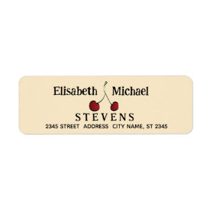Simple elegant hand drawn whimsy red cherry