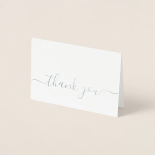 Simple Elegant Handwriting Minimalist Silver Swash Foil Card