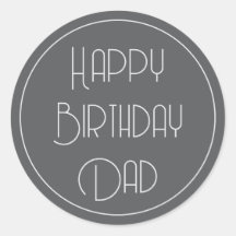 Simple Elegant Happy Birthday Dad Script Grey