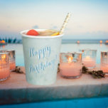 Simple Elegant Happy Birthday   Paper Cups<br><div class="desc">Simple, Elegant, beautiful birthday party paper cup; lovely to look out with watercolor flowers and a soft textured background. Gentle, colourful and cheerful -- it will be much appreciated. Great for home and restaurant parties; good idea to have on hand for a special occasion. Any design questions just send an...</div>