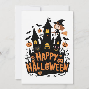Simple Elegant Happy Halloween Holiday Card