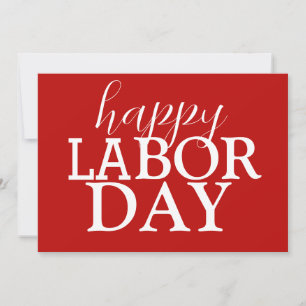 Simple Elegant Happy Labour Day Red White Blue