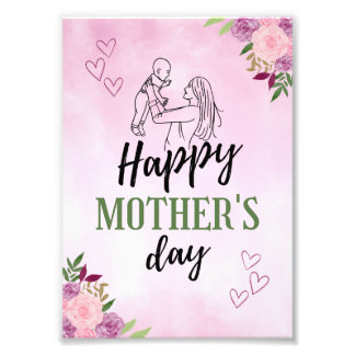 Simple Elegant Happy Mother's Day 2023 Wishes  Photo Print