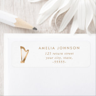 Simple Elegant Harp Music Enseignant Gold White