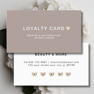 Simple Elegant Heart 5 Visit Loyalty Card