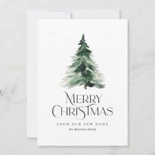 simple elegant holiday moving announcement card