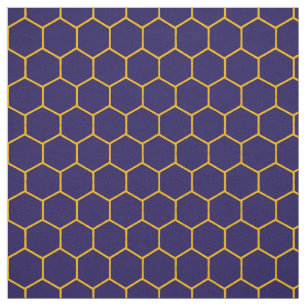 Simple Elegant Honeycomb Pattern Abstract Navy  Fabric