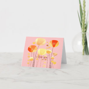 SIMPLE ELEGANT "I LOVE YOU" BOHO FLORAL VALENTINES CARD