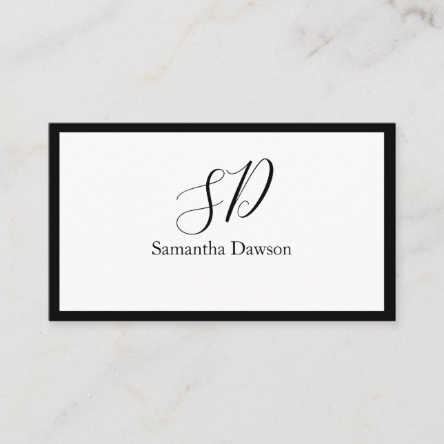 Simple Elegant Initials Business Card  (Front)