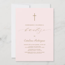 Simple Elegant Invitacion De Bautizo Girl Baptism 