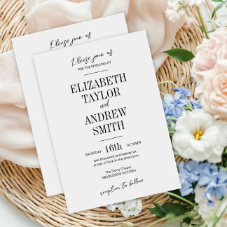 Simple Elegant invitation, beautiful concise font Invitation