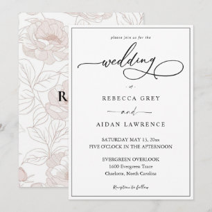 Simple Élégant Invitation de Mariage Écriture Call