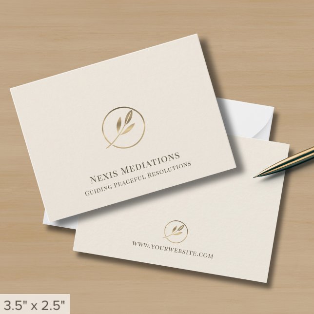 Simple Elegant Ivory Gold Leaf Card (Creator Uploaded)