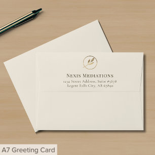 Simple Elegant Ivory Gold Leaf Return Address Envelope