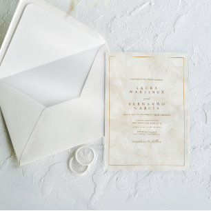 Simple Elegant Ivory Wedding Acrylic Invitations
