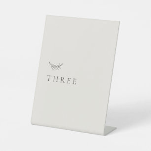 Simple Elegant Ivory Wedding Table Number Pedestal Sign