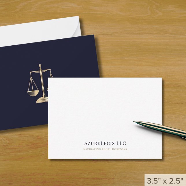 Simple Elegant Justice Scale Legal Note Card (Creator Uploaded)