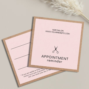 Simple Elegant Kraft Rose Hair Appointment Card