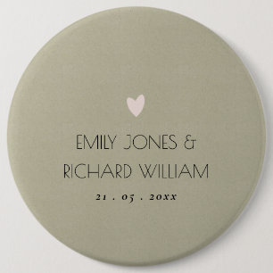 SIMPLE ELEGANT KRAFT TYPOGRAPHY WEDDING TEXT ONLY 6 INCH ROUND BUTTON