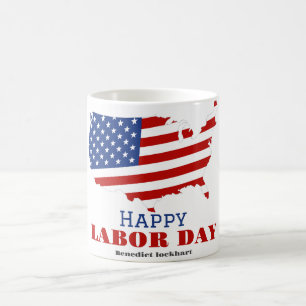 Simple Elegant Labor Day with USA flag Coffee Mug
