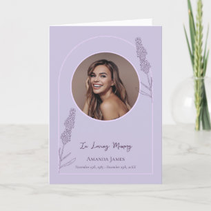 Simple Elegant Lavender Blooms Memorial Funeral Thank You Card