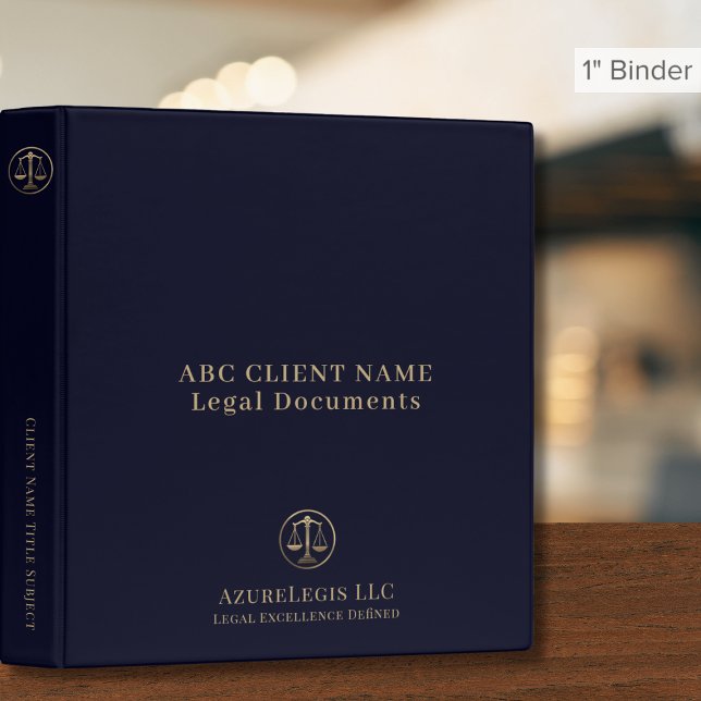 Simple Elegant Lawyer Attorney Navy Blue Binder (Creator Uploaded)