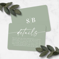 Simple Elegant Leaf Green Wedding Details
