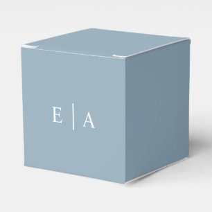 Simple Elegant Light Blue Monogram Favor Box