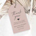 Simple Elegant Light Blush Pink Wedding Thank You Gift Tags<br><div class="desc">Simple Elegant Light Blush Pink Wedding Thank You Gift Tags. This modern wedding or any event Thank You Tag design is simple and minimal with a Plain Solid colour Background and trendy signature calligraphy script fonts. Add Your custom couple's Photograph to the back side for a completely personalized look! Shown...</div>