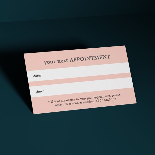 Simple Elegant Light Pastel Beauty Appointment Card (Creator Uploaded)