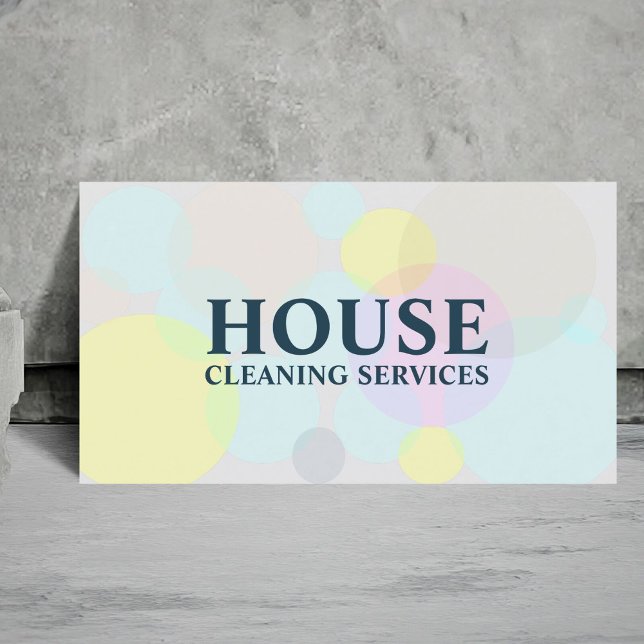 Simple Elegant Light Pastel Cleaning Services Business Card (Creator Uploaded)
