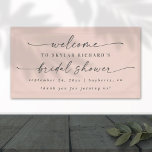 Simple Elegant Light Pink Bridal Shower Welcome Banner<br><div class="desc">Simple Elegant Light Pink Bridal Shower Welcome welcome banner. This modern minimal sign is simple classic and elegant with a plain solid background colour and a pretty signature script calligraphy font with tails. Shown in the new Colorway. Available in several colour options, or feel free to edit the colours from...</div>