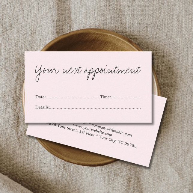 Simple Elegant Light Rose Beauty Appointment Card (Creator Uploaded)