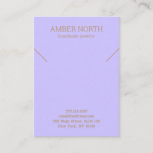 Simple Elegant Lilac Bracelet  Necklace Display Business Card