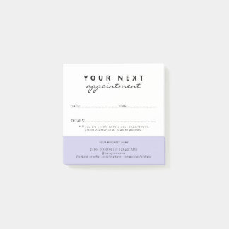 Simple Elegant Lilac White Salon Appointment Post-it Notes