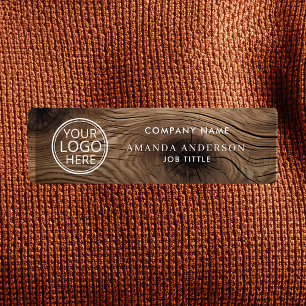 Simple Élégant Logo en Bois Badge en Plastique pou