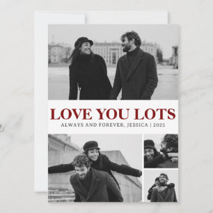 Simple Elegant Love valentines day couple 4 photo Holiday Card