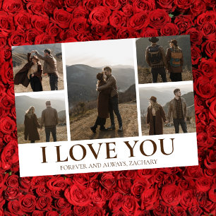 Simple Elegant Love valentine's day couple 5 photo Holiday Card