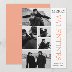 Simple Elegant Love valentines day couple 5 photo Holiday Card