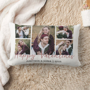 Simple Elegant Love valentine's day couple 5 photo Lumbar Pillow