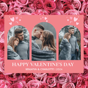 Simple Elegant Love valentine's day couple photo H Holiday Card