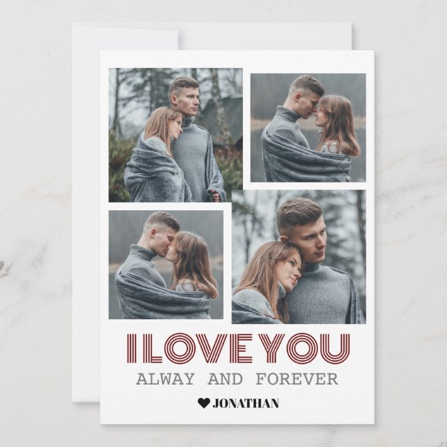 Simple Elegant Love valentine's day couple photo Holiday Card (Front)