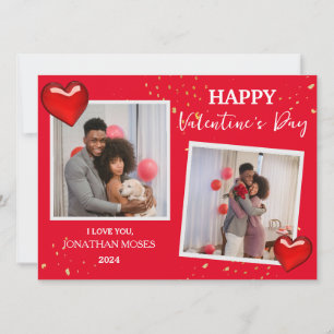 Simple Elegant Love valentines day Couple photo Holiday Card