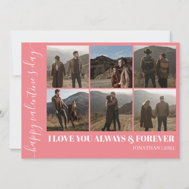 Simple Elegant Love valentine's day couple photo Holiday Card (Front)