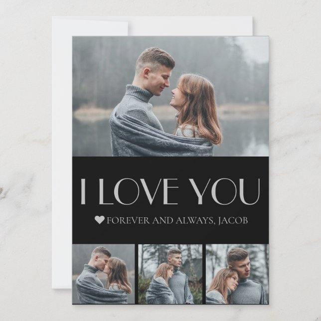 Simple Elegant Love valentine's day couple photo Holiday Card (Front)