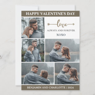 Simple Elegant Love valentine's day couple photo Holiday Card