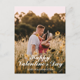Simple Elegant Love valentine's day couple photo Holiday Postcard