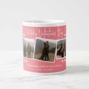 Simple Elegant Love valentine's day couple photo Large Coffee Mug