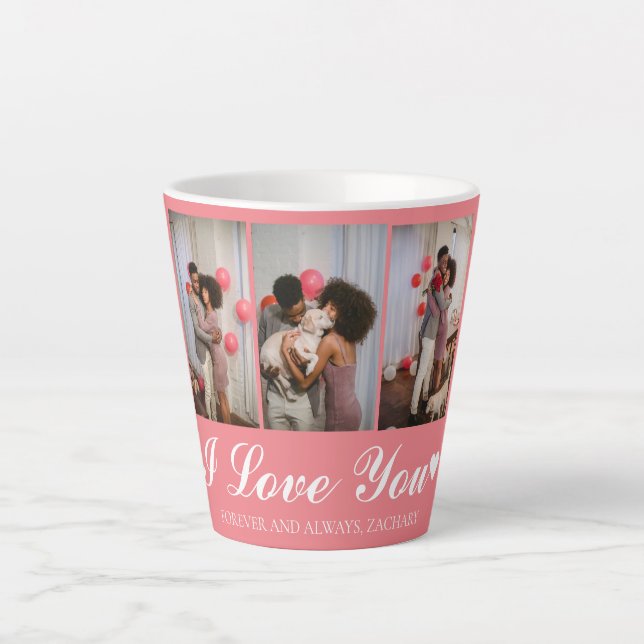 Simple Elegant Love valentines day couple photo Latte Mug (Front)