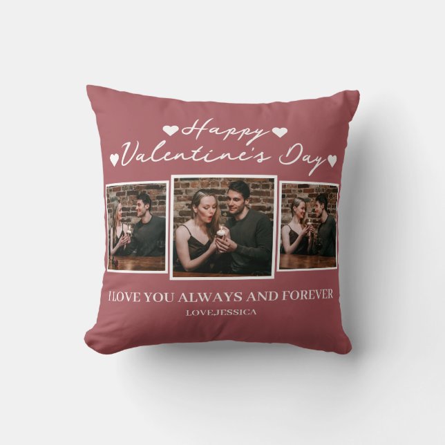 Simple Elegant Love valentine's day Couple photo Throw Pillow (Front)